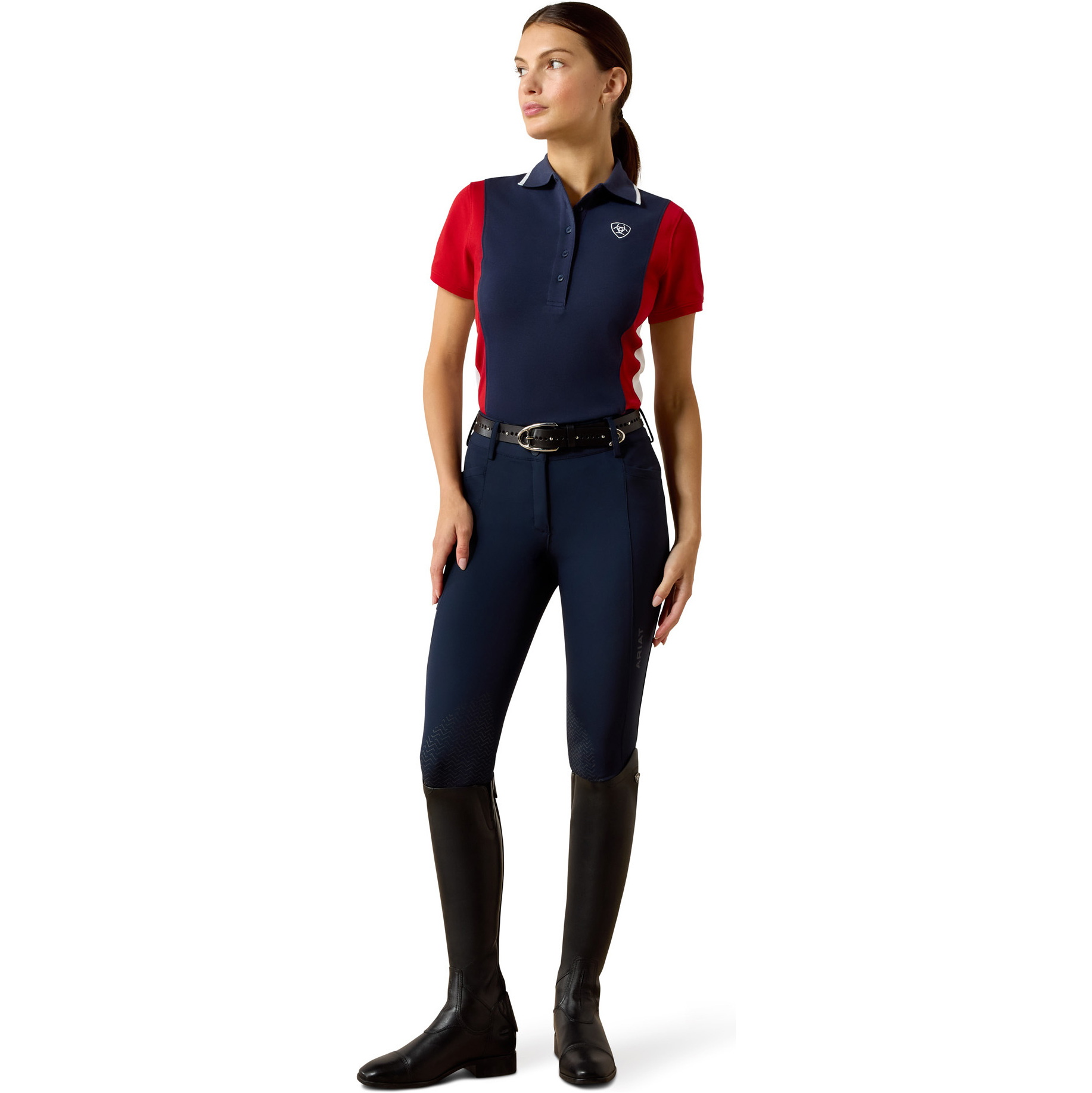 2026 Ariat Femmes Taryn Polo Shirt 10071769 - Navyt & Red